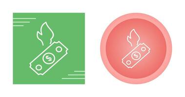 Dollar on Fire Vector Icon