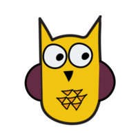 Halloween hibou griffonnage Couleur png