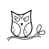 Halloween owl doodle png