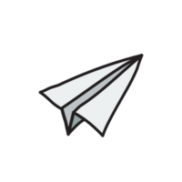 Paper plane. Education doodles color hand drawn png