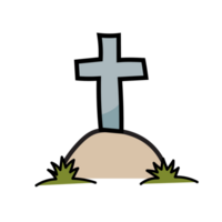 Halloween graveyard doodle color png