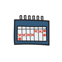 kalender. utbildning klotter Färg hand dragen png