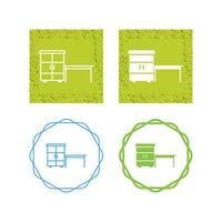 Table with Shelves Vector Icon