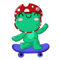 Skateboard süß Frosch png