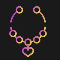 Heart Shaped Necklace Vector Icon