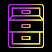 Filing cabinet with open door Vector Icon