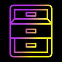 Filing cabinet with open door Vector Icon