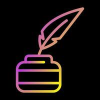 Quill pen with inkwell Vector Icon