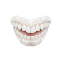 Happy white teeth isolated on transparent background, created with generative AI png