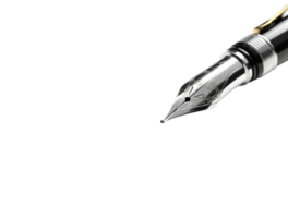 Closeup of the fountain pen isolated on transparent background, created with generative AI png