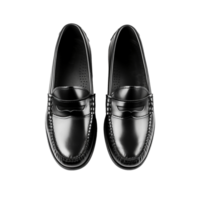 Black leather male shoes isolated on transparent background, created with generative AI png