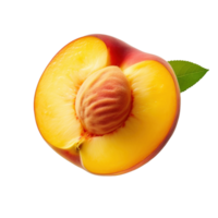 Fresh peach isolated on transparent background, created with generative AI png