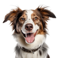 Very happy smiling dog portrait isolated on transparent background, created with generative AI png