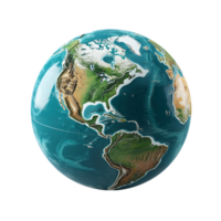 Planet Earth isolated on transparent background, created with generative AI png