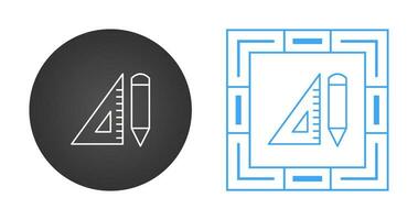 Pencil and Set Square Vector Icon