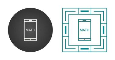 estudiando matemáticas en el icono de vector móvil