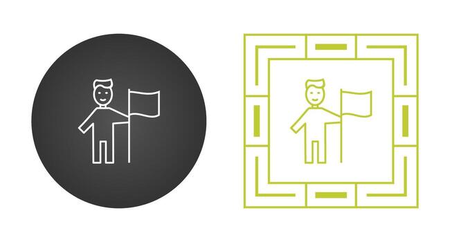 Man setting Flag Vector Icon