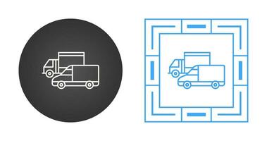 icono de vector de camiones estacionados