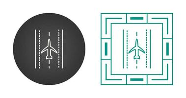 Plane on Runway Vector Icon