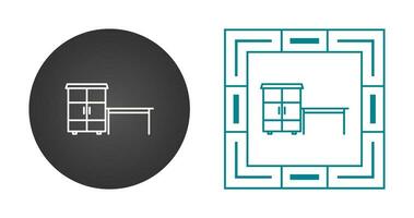 Table with Shelves Vector Icon