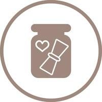 Love letter in a bottle Vector Icon