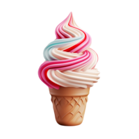 gelato cono. 3d illustrazione, ai generativo. png