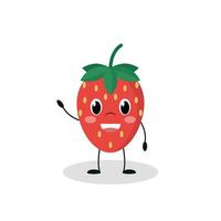 Cute strawberry, cartoon. Vector illustration.