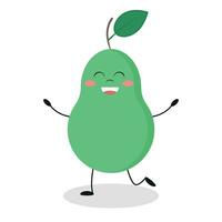 Cute pear, cartoon. Vector illustration.