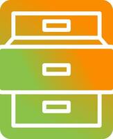 Filing cabinet with open door Vector Icon