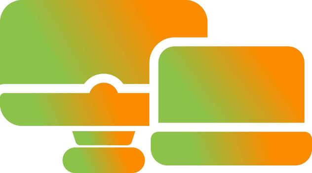 ordenador portátil con escritorio comput vector icono