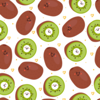 seamless pattern cartoon kiwi fruit. cute fruit wallpaper for fabric print png