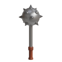 3d rendered spiked ball mace perfect for game design project png