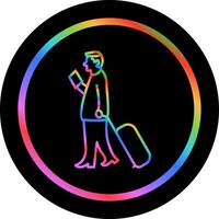 Walking with Luggage Vector Icon