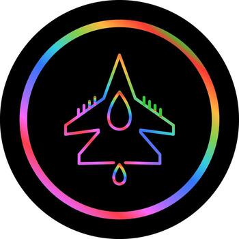 icono de vector de avión de combate