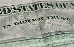 Back Side Macro of a Five Dollar Bill photo
