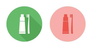 Toothbrush and Toothpaste Vector Icon