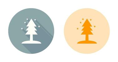 árbol en el icono de vector de nieve