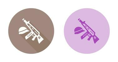 Gun and Helmet Vector Icon