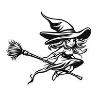 The Enchanting Flight of a Witch vector