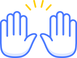 levantamiento manos emoji pegatina icono png