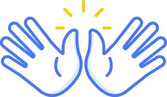 open hands emoji sticker icon vector
