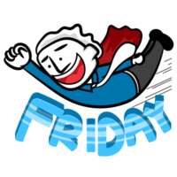 Happy weekend business man gesture png