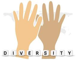 Concept of diverse culture and multi-ethnic multiracial people. Diverse society and ethnicity holding hands and working together. Diversity, equity and inclusion concept. vector