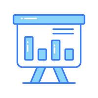 An icon of business graphical presentation, vector of statistical presentation