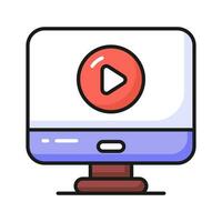 Video media player vector design, video marketing icon for premium use