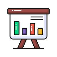 An icon of business graphical presentation, vector of statistical presentation