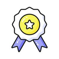 Flat vector of star badge, modern icon of quality badge in editable style