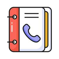 Phone book, contact book icon in trendy style, address book vector