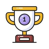 Creatively designed flat icon of trophy in editable style, achievement trophy vector design