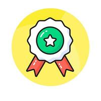 Flat vector of star badge, modern icon of quality badge in editable style